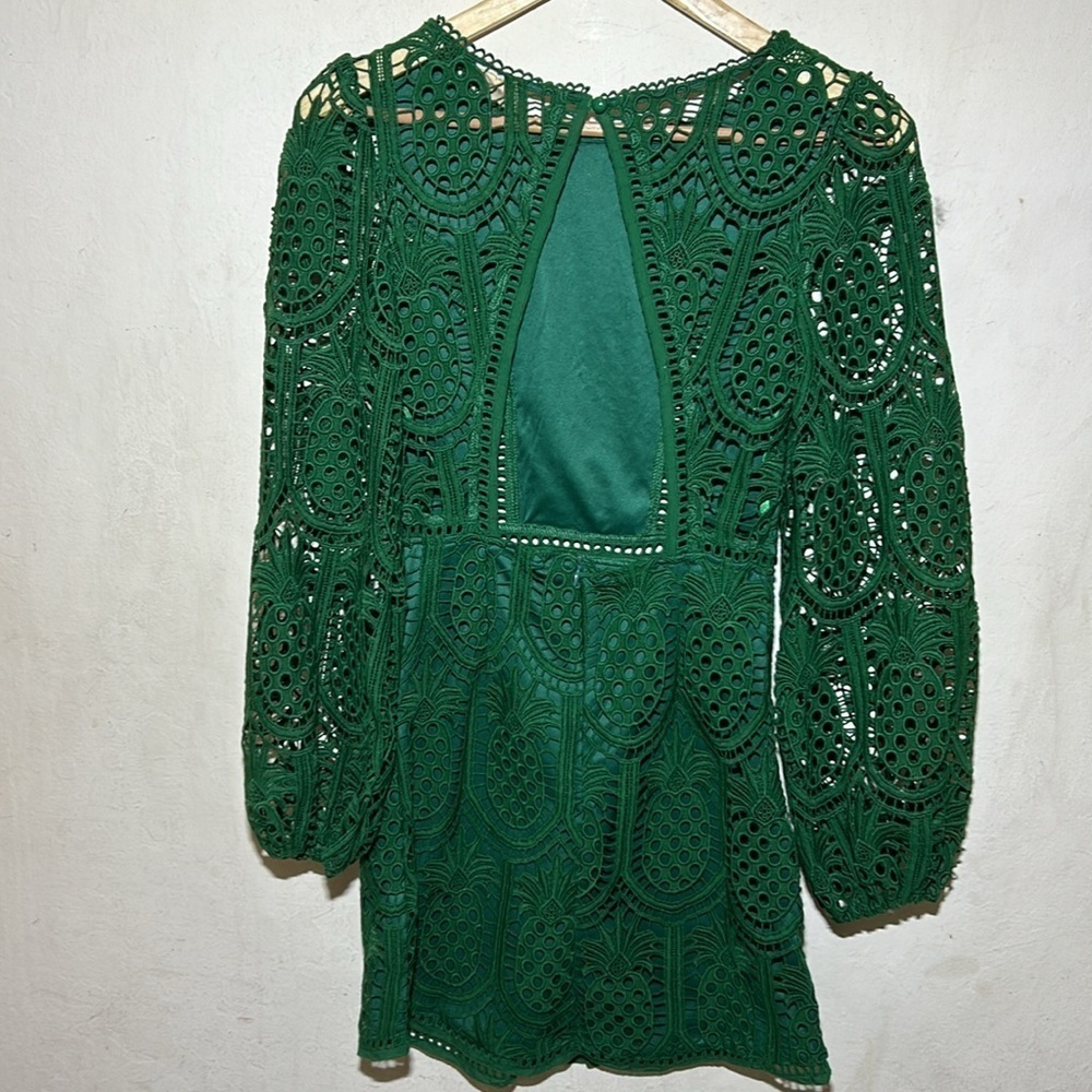 Sage + Paige Take Me To The Tropics Dress Forest Green Size XS NWT - Picture 5 of 11